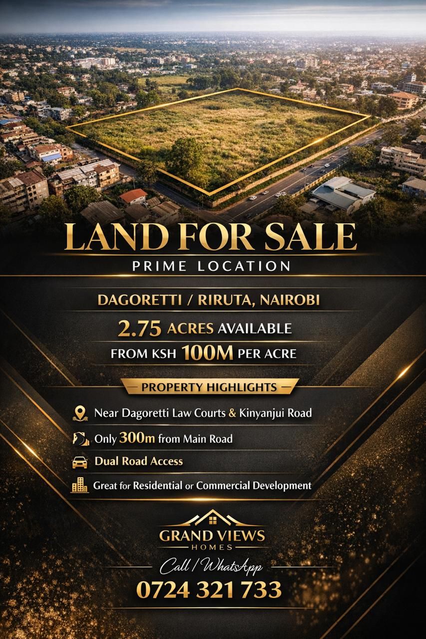 2.75-Acre prime development for sale in dagorretti-Riruta